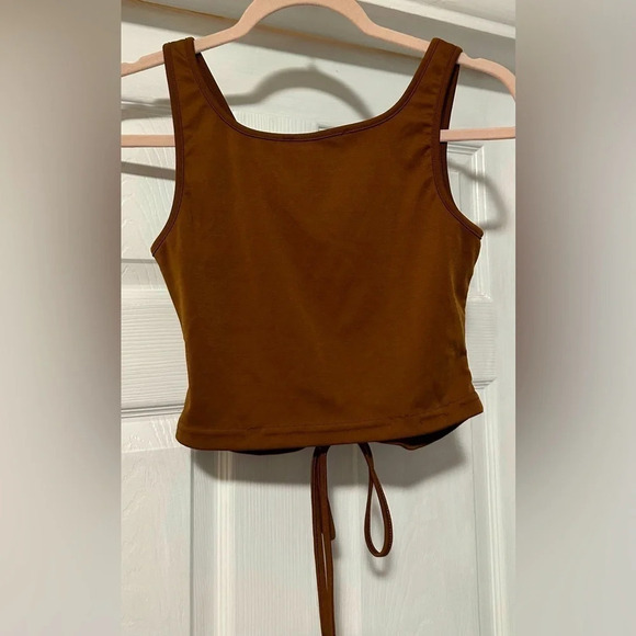 SHEIN Qutie Solid Drawstring Ruched Tank Crop Top - Picture 6 of 7